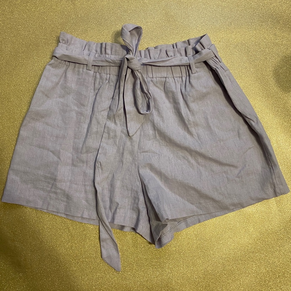 Lavender/Lilac Shorts With Waist Tie